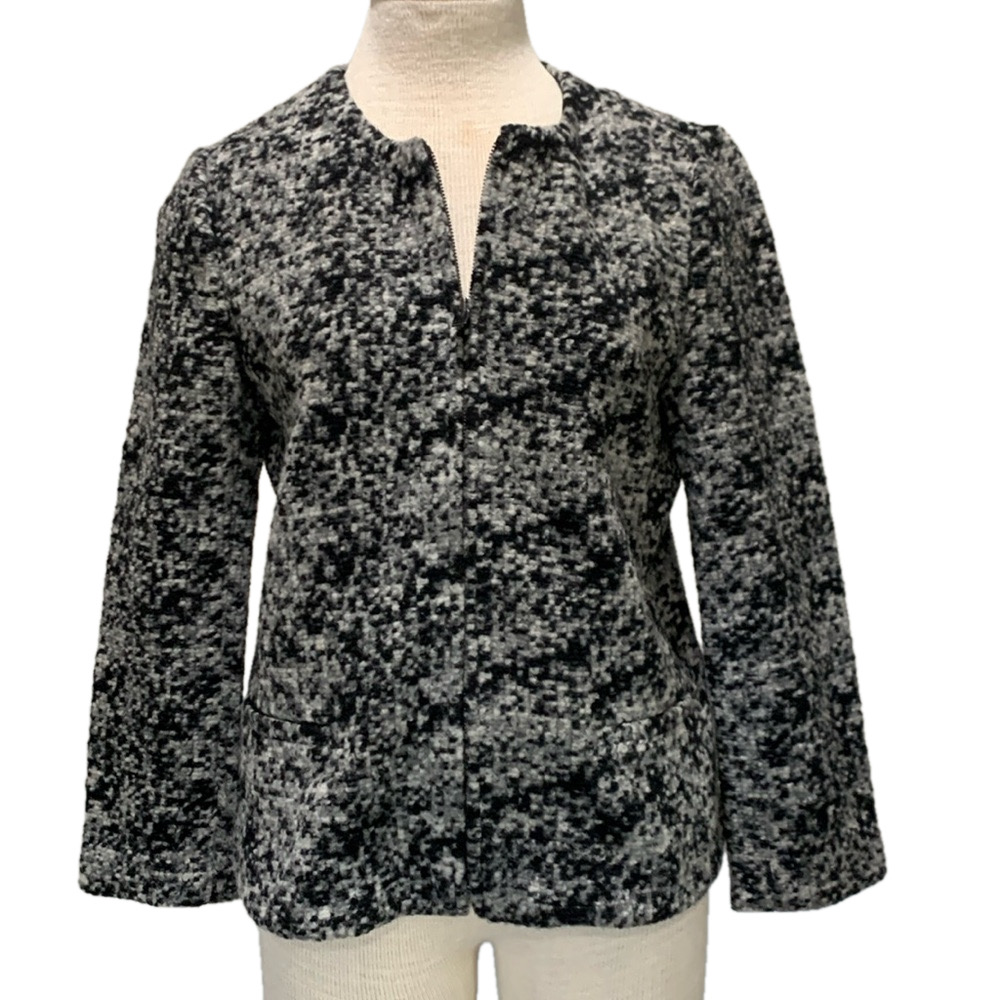 Ann Taylor sz M wool blend patterned jacket/blazer